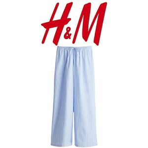 H&M Cotton Pajama Pants (blue/white/black, striped